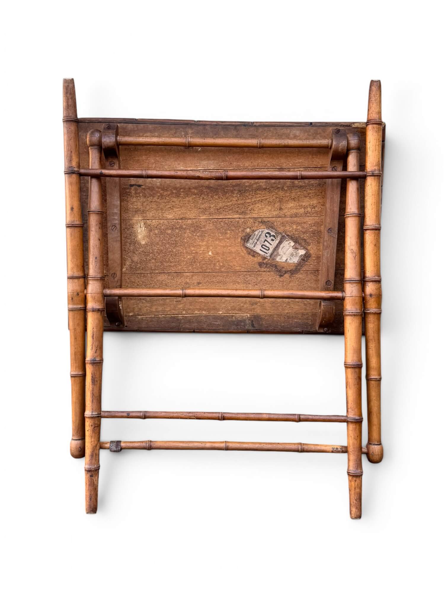Table d’appoint pliante en faux bambou, époque 1900
