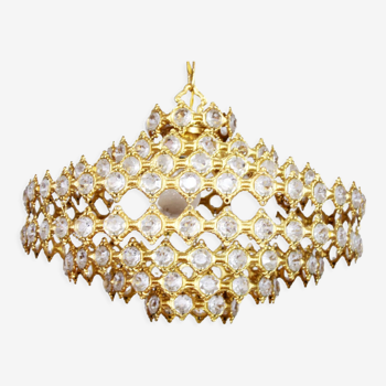 Palwa chandelier in crystal and brass