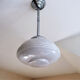 Art Deco french 1930 s in white cloud Clichy glass ceiling lamp