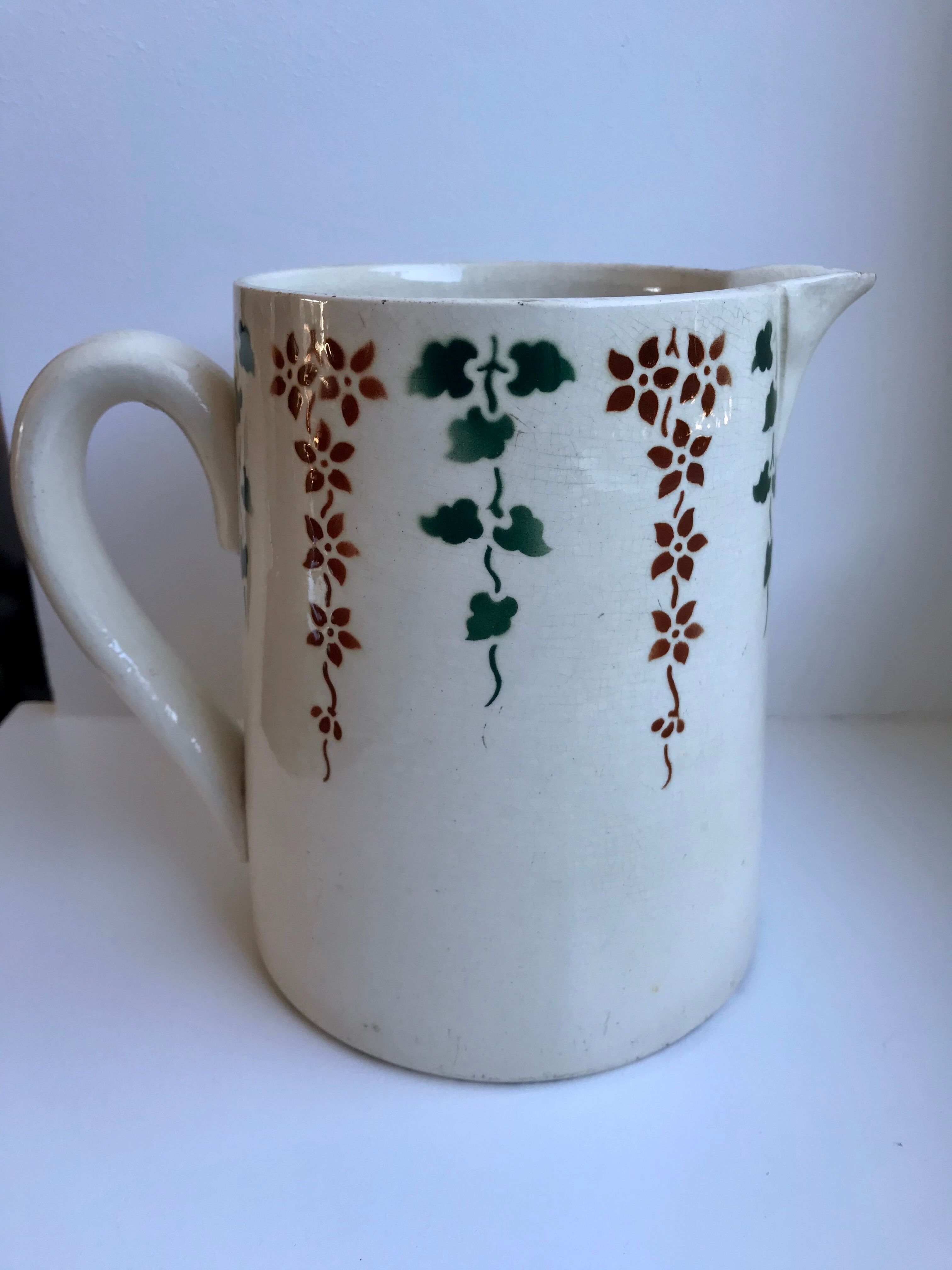 Pitcher Digoin Sarreguemines nineteenth century