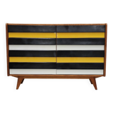 Buffet commode U453 jaune 8 tiroirs bois par Jiri Jiroutek pour Interier Praha 1960