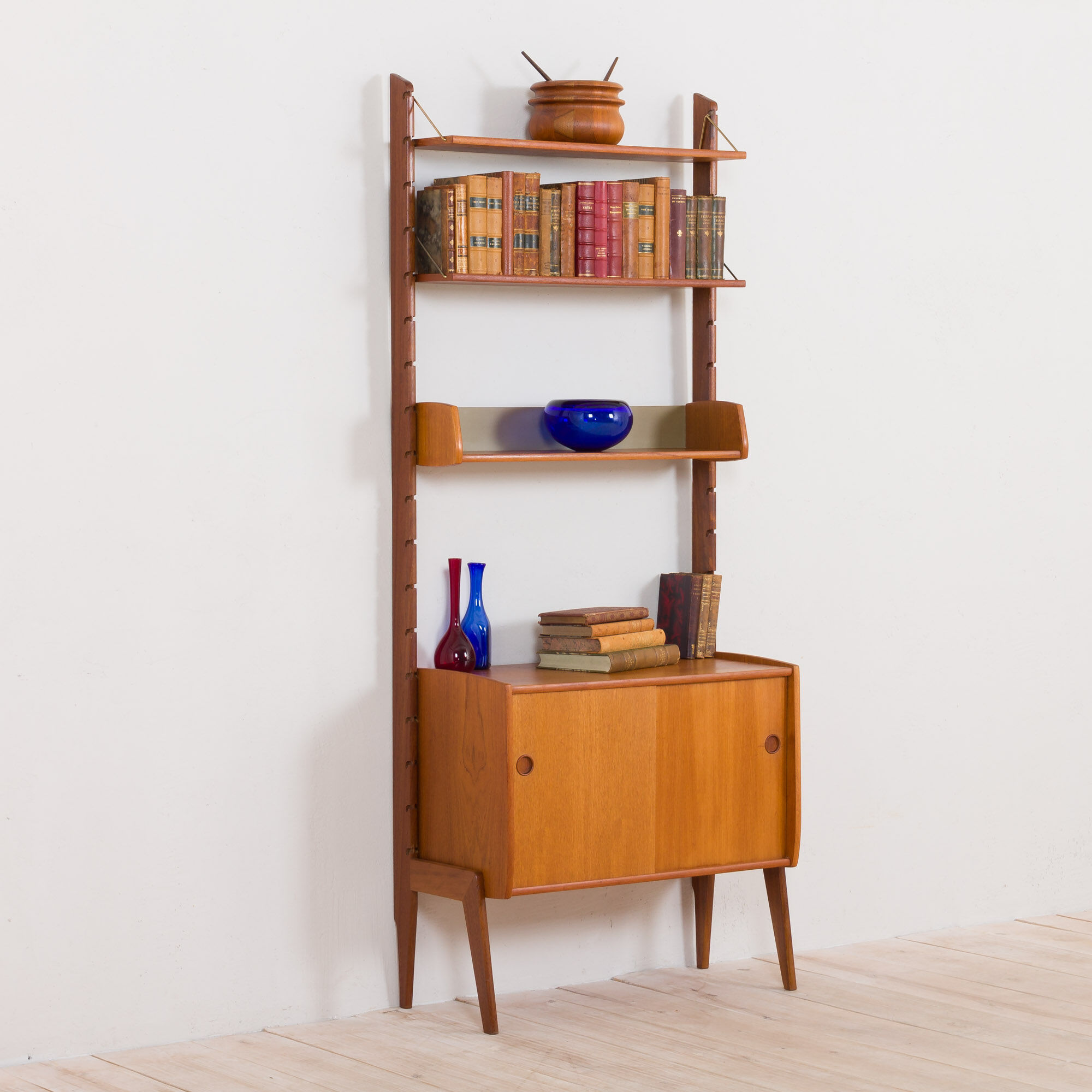 Norwegian free standing wall unit in teak by Torbjorn Afdal, 1960s
