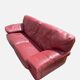 Vintage Roche Bobois red leather sofa