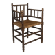 Fauteuil en osier et en bois tourné, années 1930 - 1950
