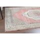 Tapis vintage turc Oushak fait main en laine et coton rose