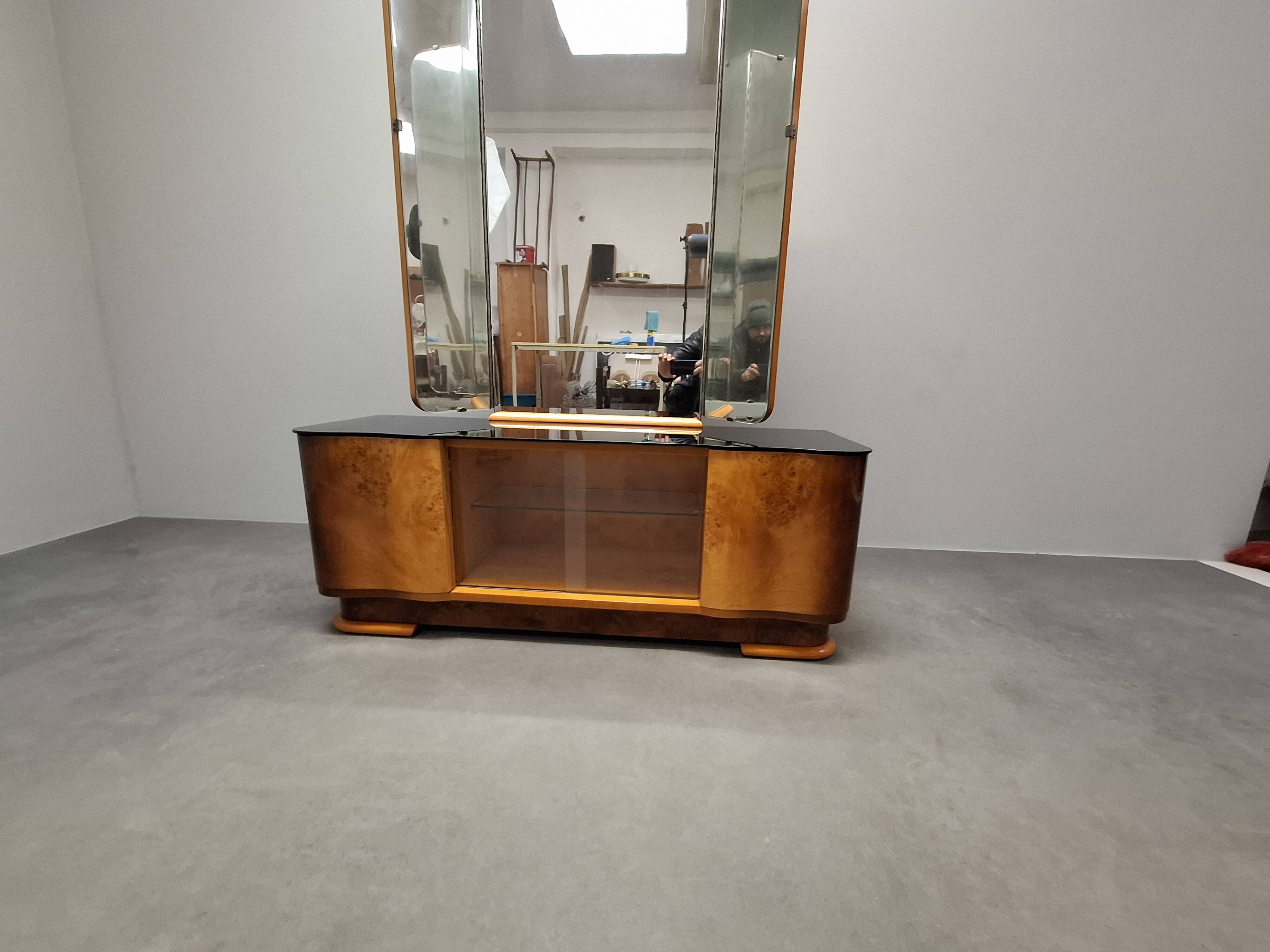 Art Deco Vanity Cabinet Attributed to Jindřich Halabala, Czechoslovakia, 19