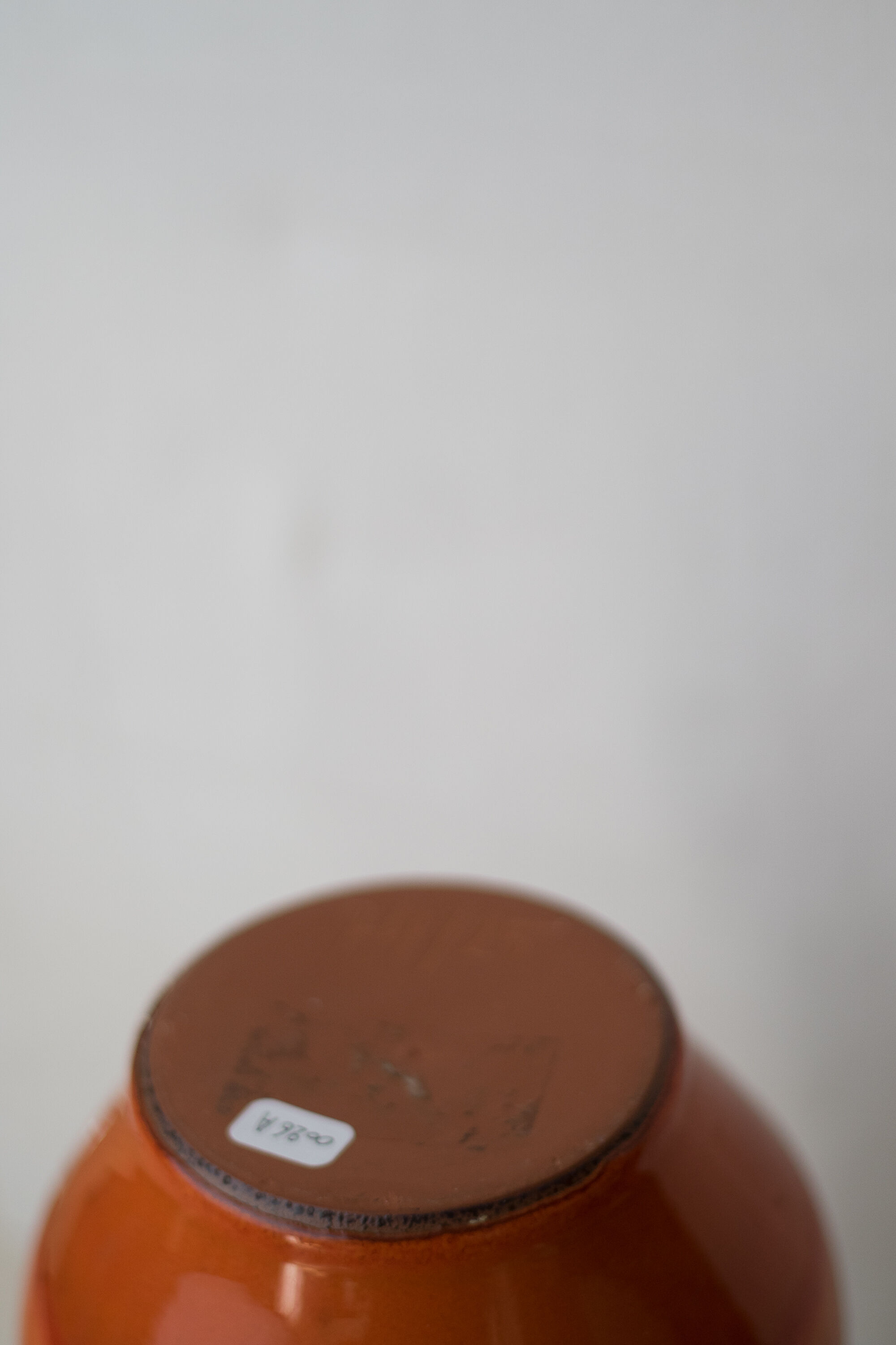 Superb German vase fat lava and enamelled Orange