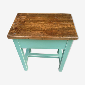 Green wooden stool