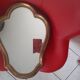 Miroir ancien en bois doré à l' or fin 45x45cm