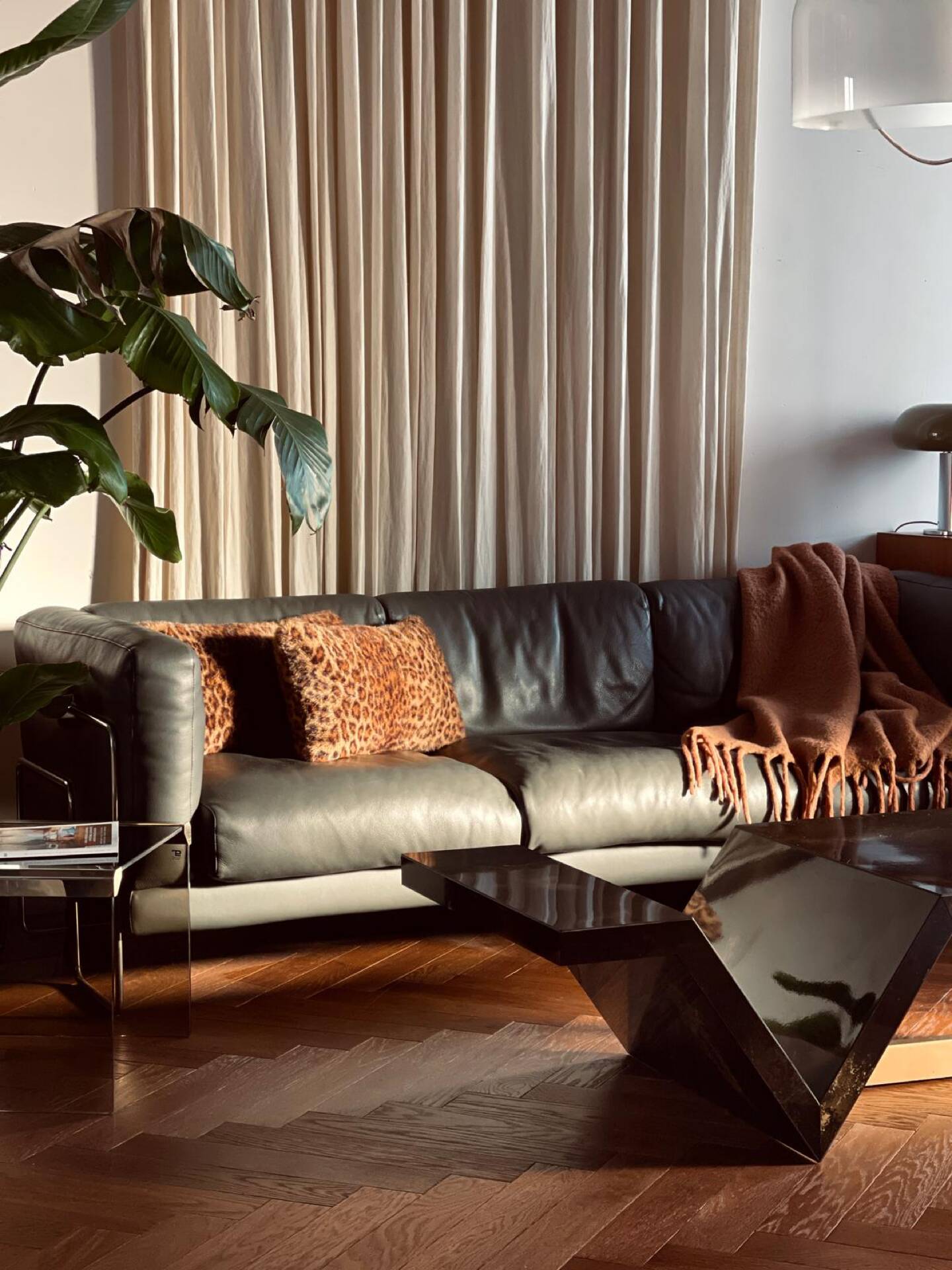 3-seater leather sofa Pen Club by Kwok Hoï Chan Steiner