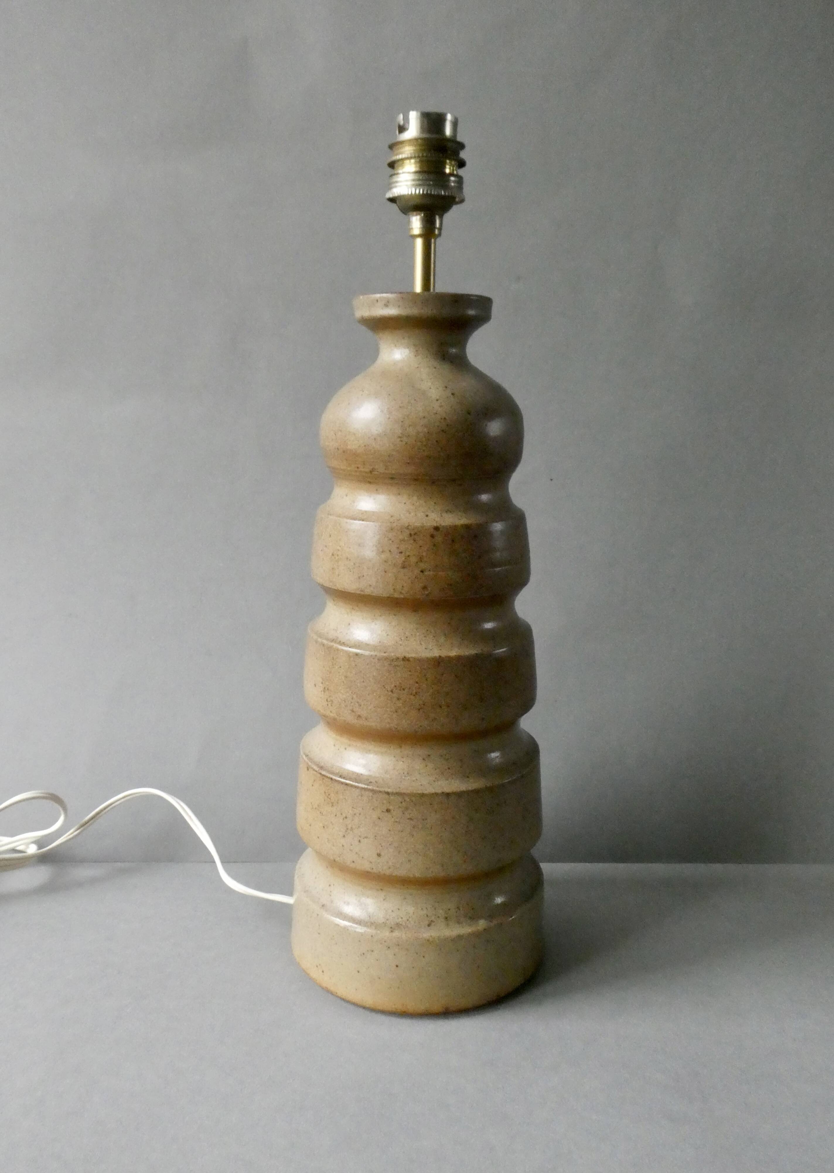 Large stoneware lamp base, signed Jean-Luc Noël, 1980s-90s