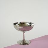 Set of 6 stainless steel bowls with fine feet, Made in France, Design, 1970