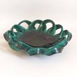 Fruit bowl or woven ceramic pocket tray signed Ceramid 1960s Diameter 32.3 m