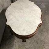 Side table Louis Philippe walnut and marble