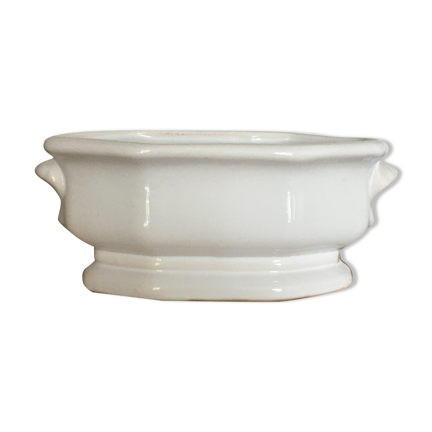 White earthenware planter