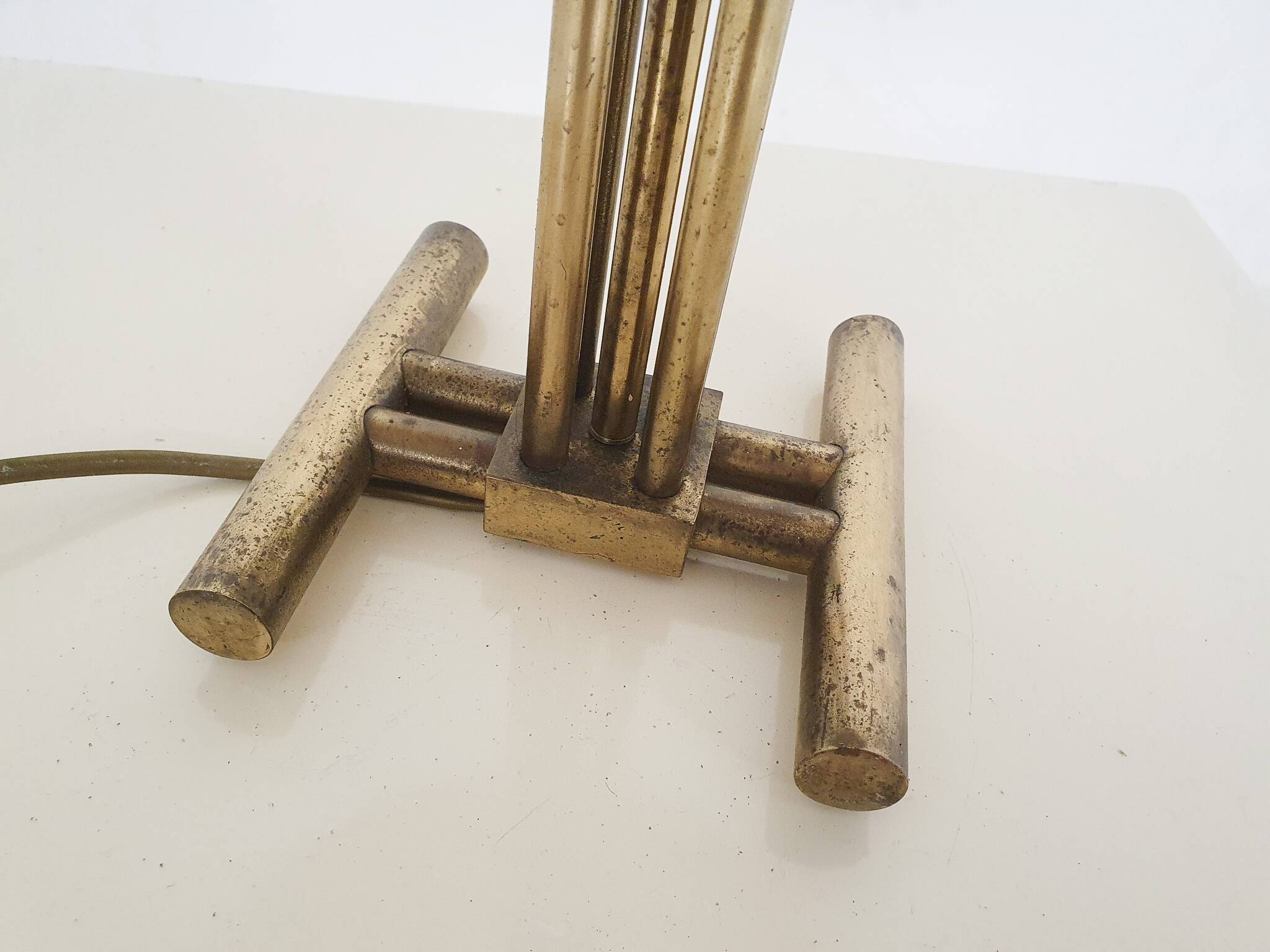 Hollywood regency brass table light, Italy 1950's