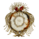 Brutalist owl sculpture in brass and agate 1970