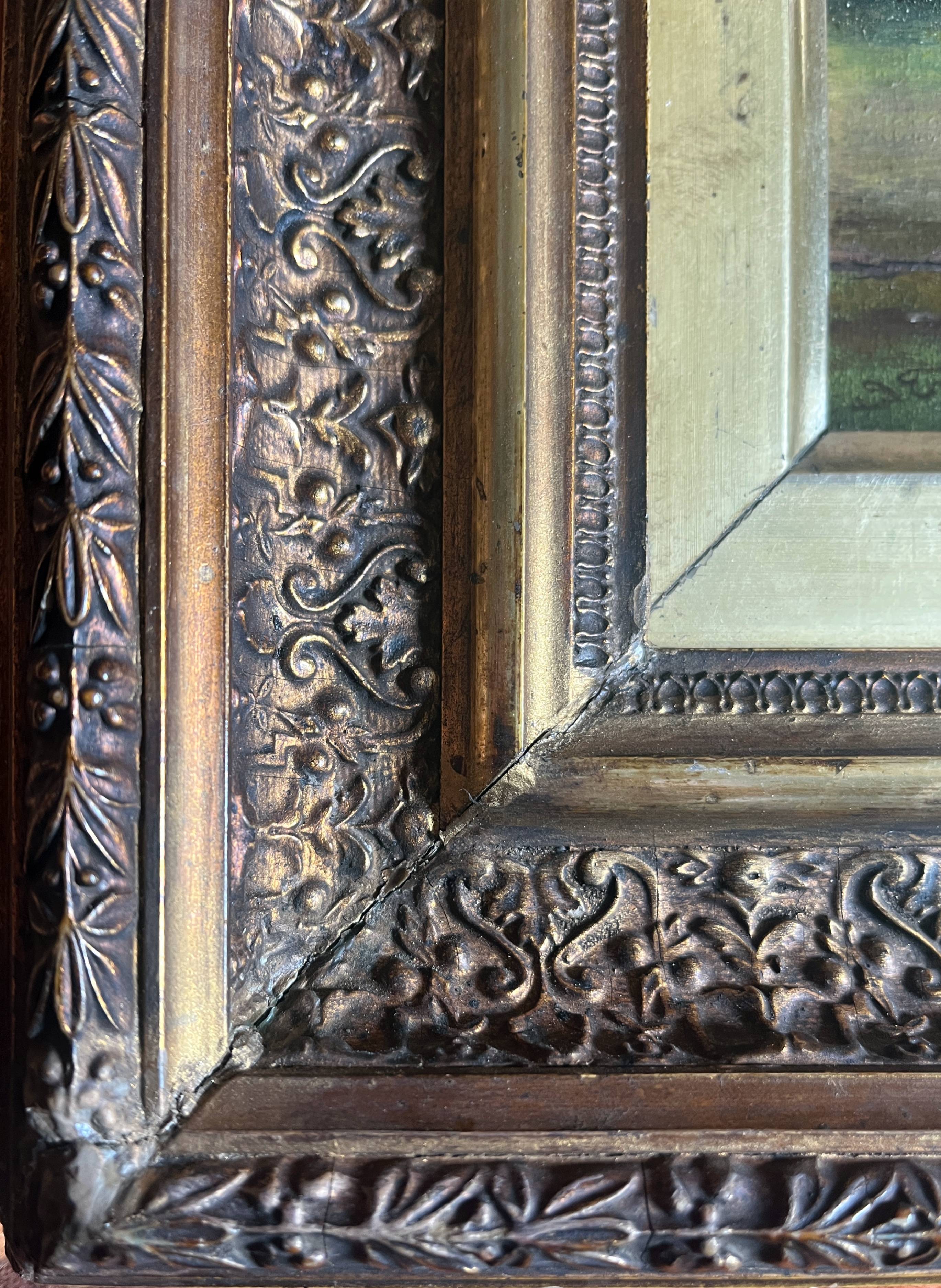 Painting hsp james emery (1819-1899) countryside england fudbury cornard