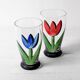 Red Tulip Flower Water Tumbler Kosta Boda by Ulrica Hydman Vallien / Sweden