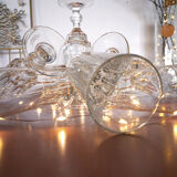 Set of 6 champagne flutes in chiseled glass