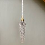 Vintage molded glass tulip pendant light