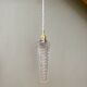 Suspension tulipe vintage en verre moulé