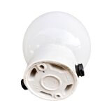 Industrial wall lamp, white, glass, foton, poland, 1960s.