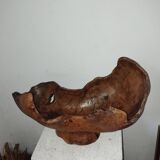 70s olive wood monoxyl cup