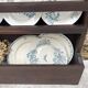 Antique wooden plate rack cupboard.
