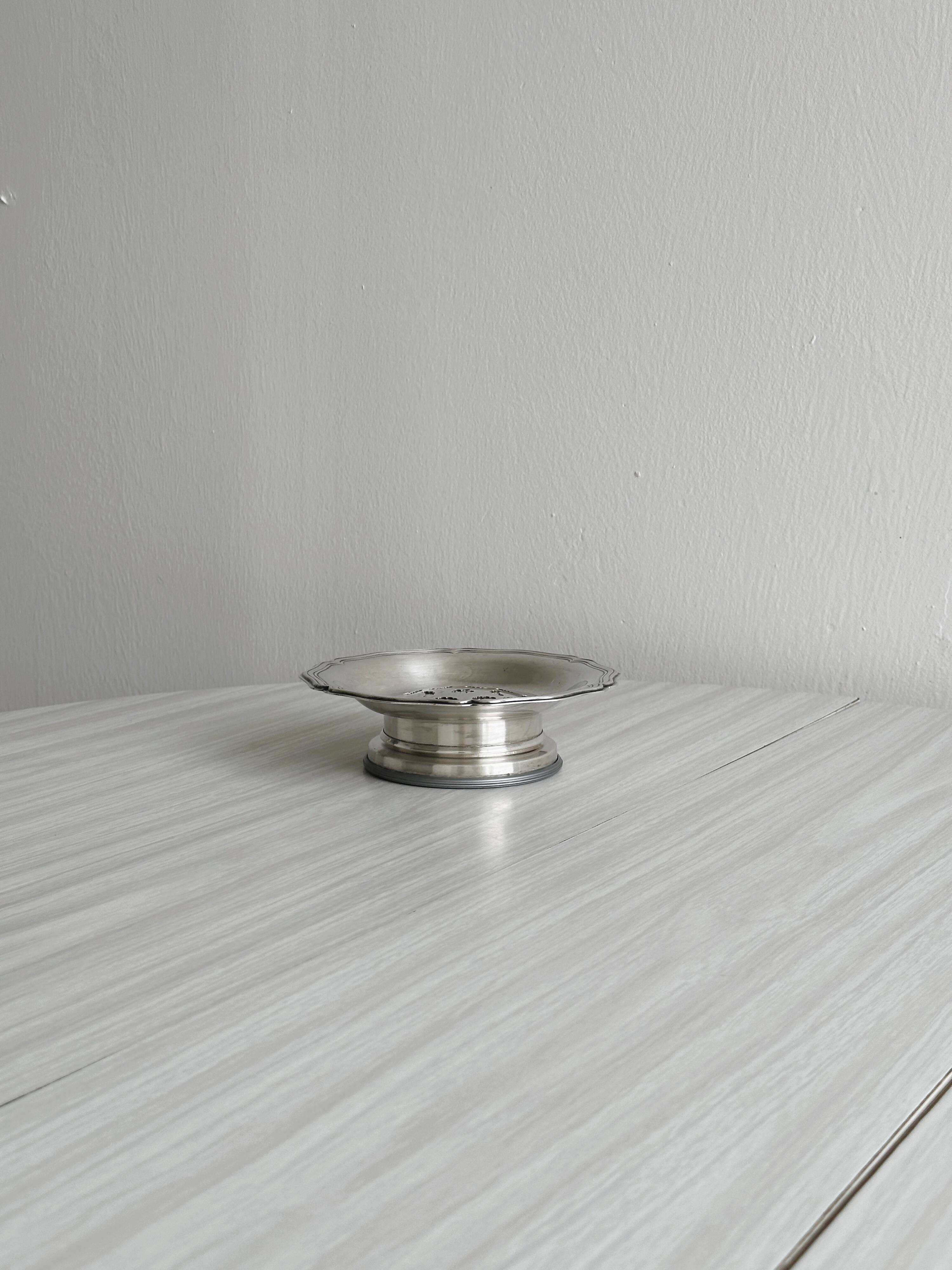 Antique metal butter dish