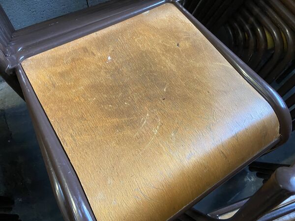 Lot de 6 chaises d'école vintage