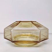Italian wall lamp Ismos octagonal yellow glass 70s
