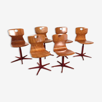 Set of 6 height adjustable chairs