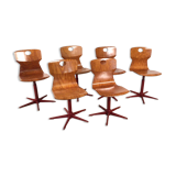 Set of 6 height adjustable chairs
