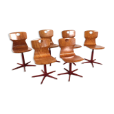 Set of 6 height adjustable chairs