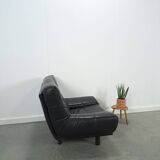 Vintage zwart leren fauteuil