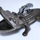 Vintage silver metal crocodile alligator lighter ashtray