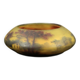 Circular glass bowl - hand-painted by Jean Simon Peynaud