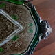 Venetian tray in wood decoration green and gold