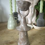 Ceramic candlestick in an organic shape