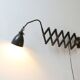 Bauhaus black metal agi belgium scissor wall lamp ca. 1920