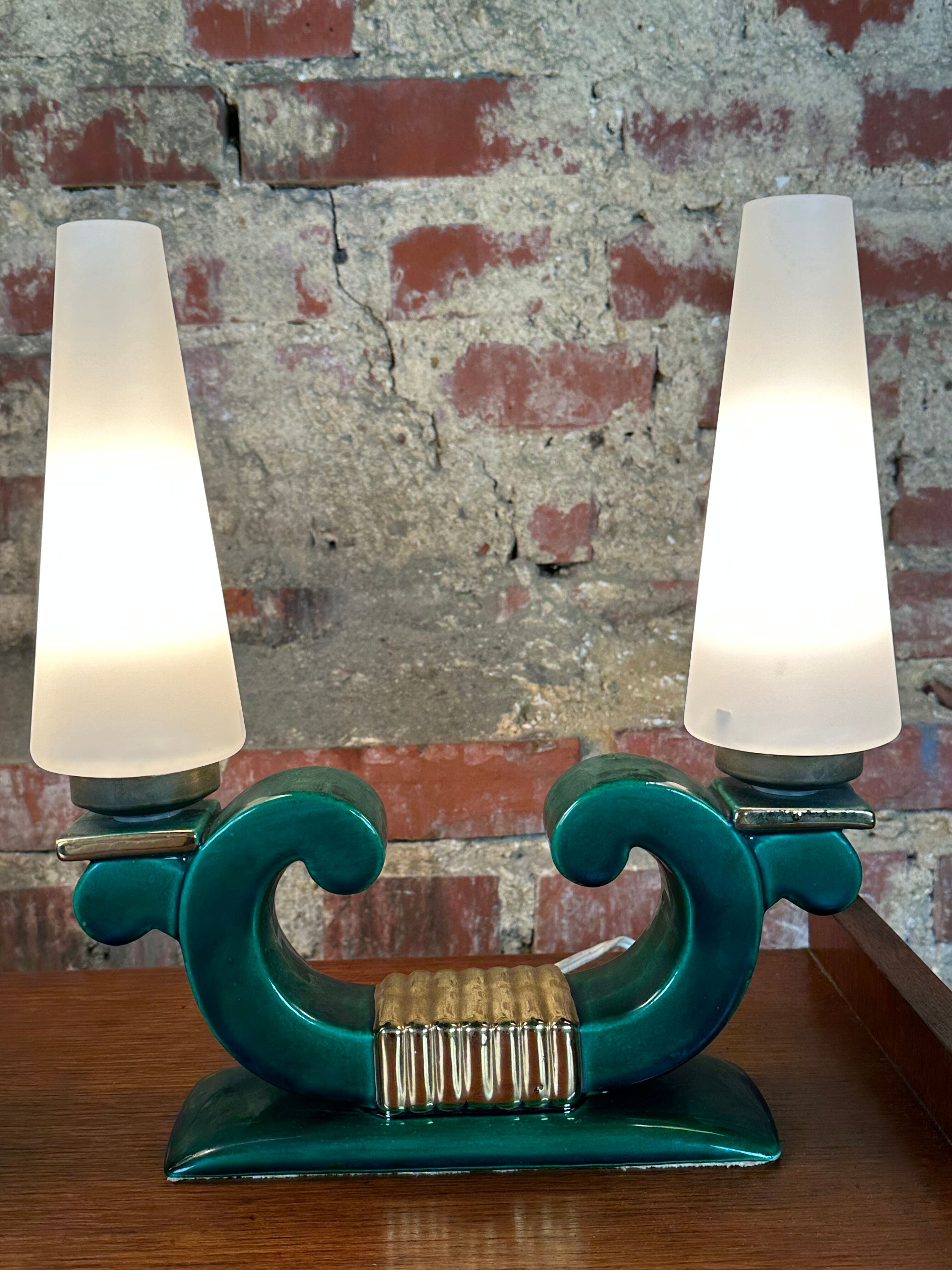 Lamps Art Deco period in ceramic Saint Clement