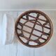 Rattan and terry fabric pouf
