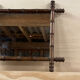 Mirror 45x51cm rectangular wood imitation bamboo 1960