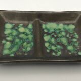 Ceramic presentation dish or bowl, artistic pottery with speckled effect