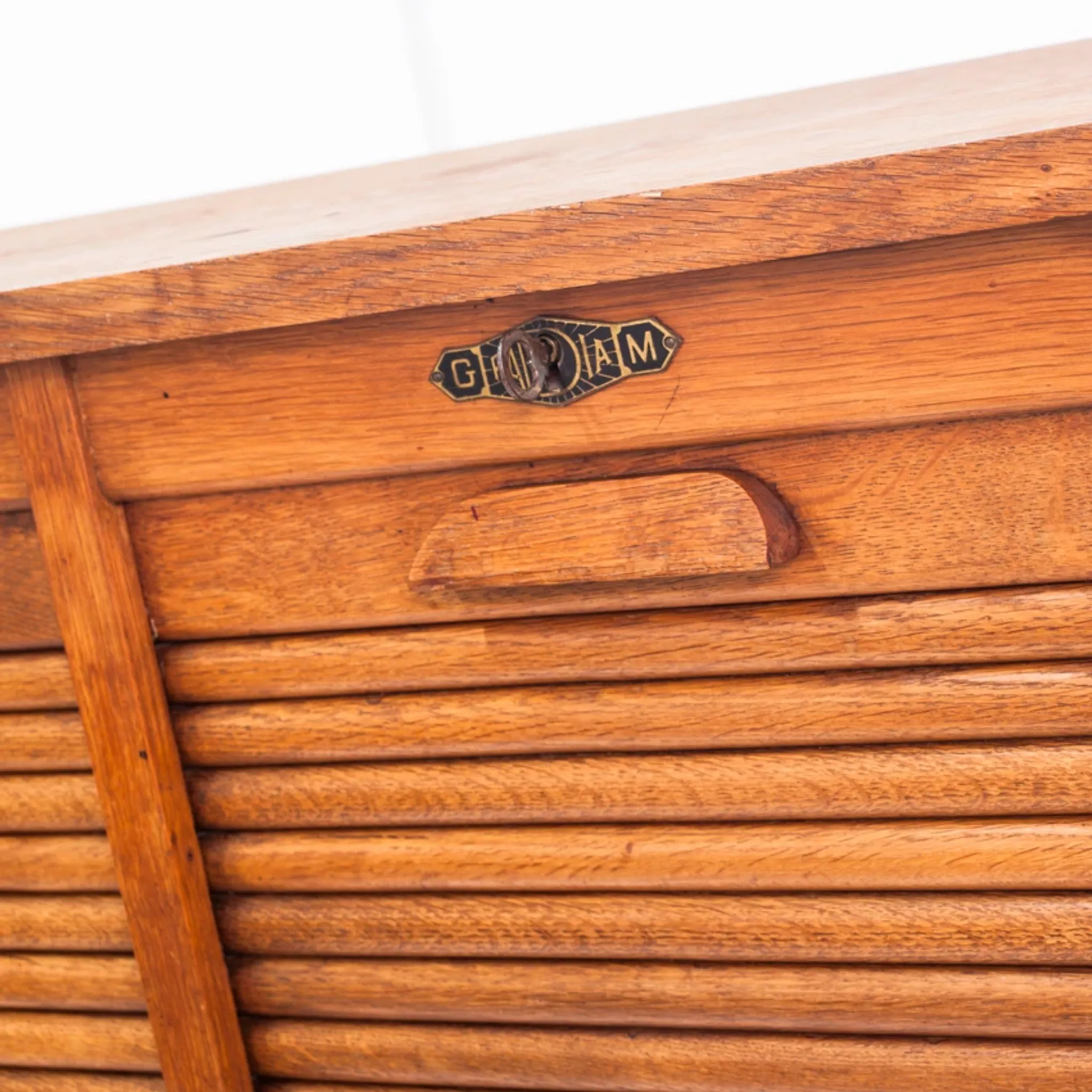 Vintage filing cabinet. Oak wood. Restored. France, 1940s-1950s.