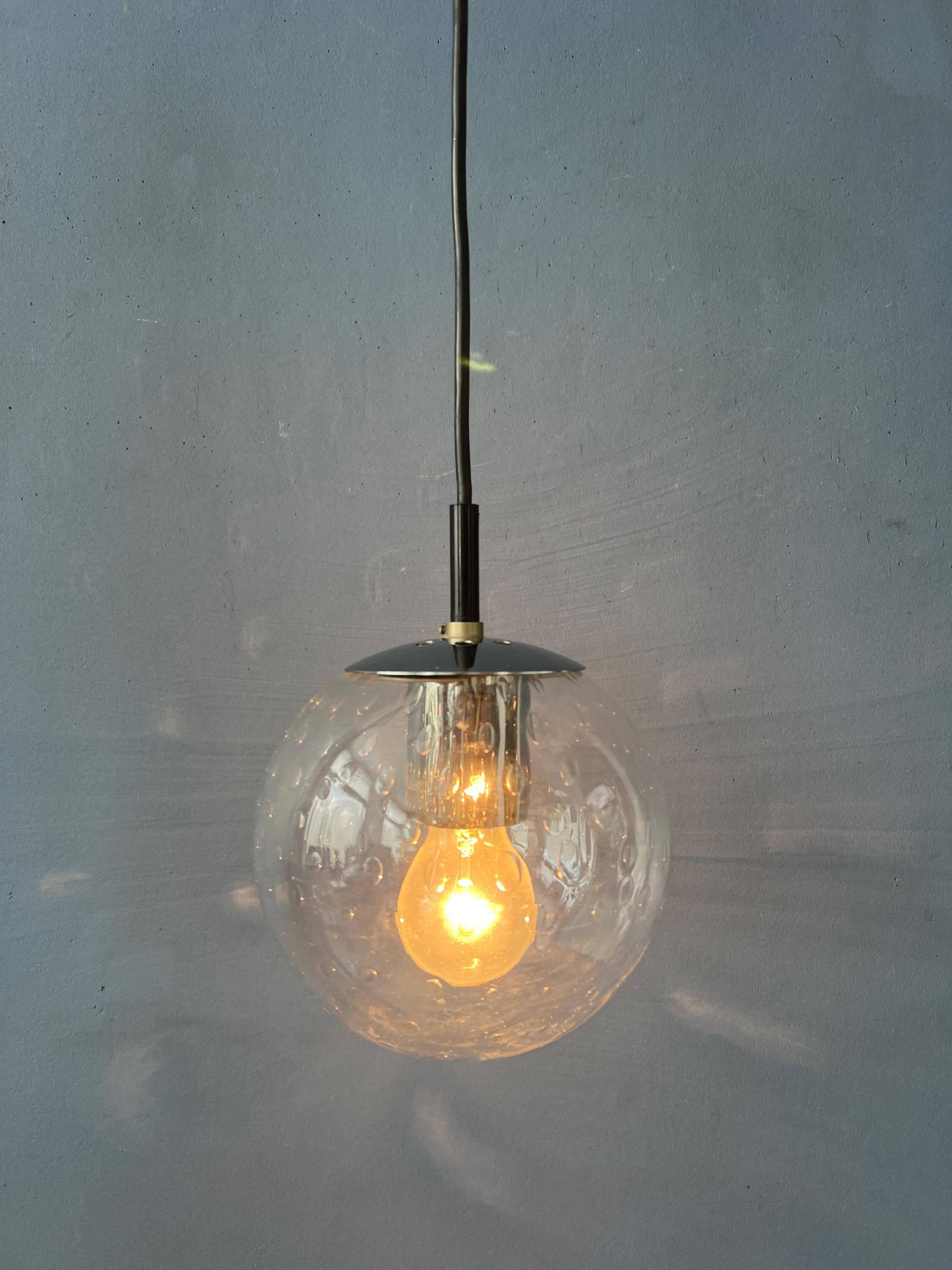 Small vintage bubble glass pendant Raak