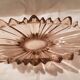 Vintage oval bowl in thick glass, mauve colour.
