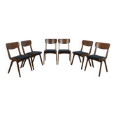 Chaises de salle à manger Boomerang de Gościcńskie Furniture Fabryki, années 1960, Pologne, ensemble de 6