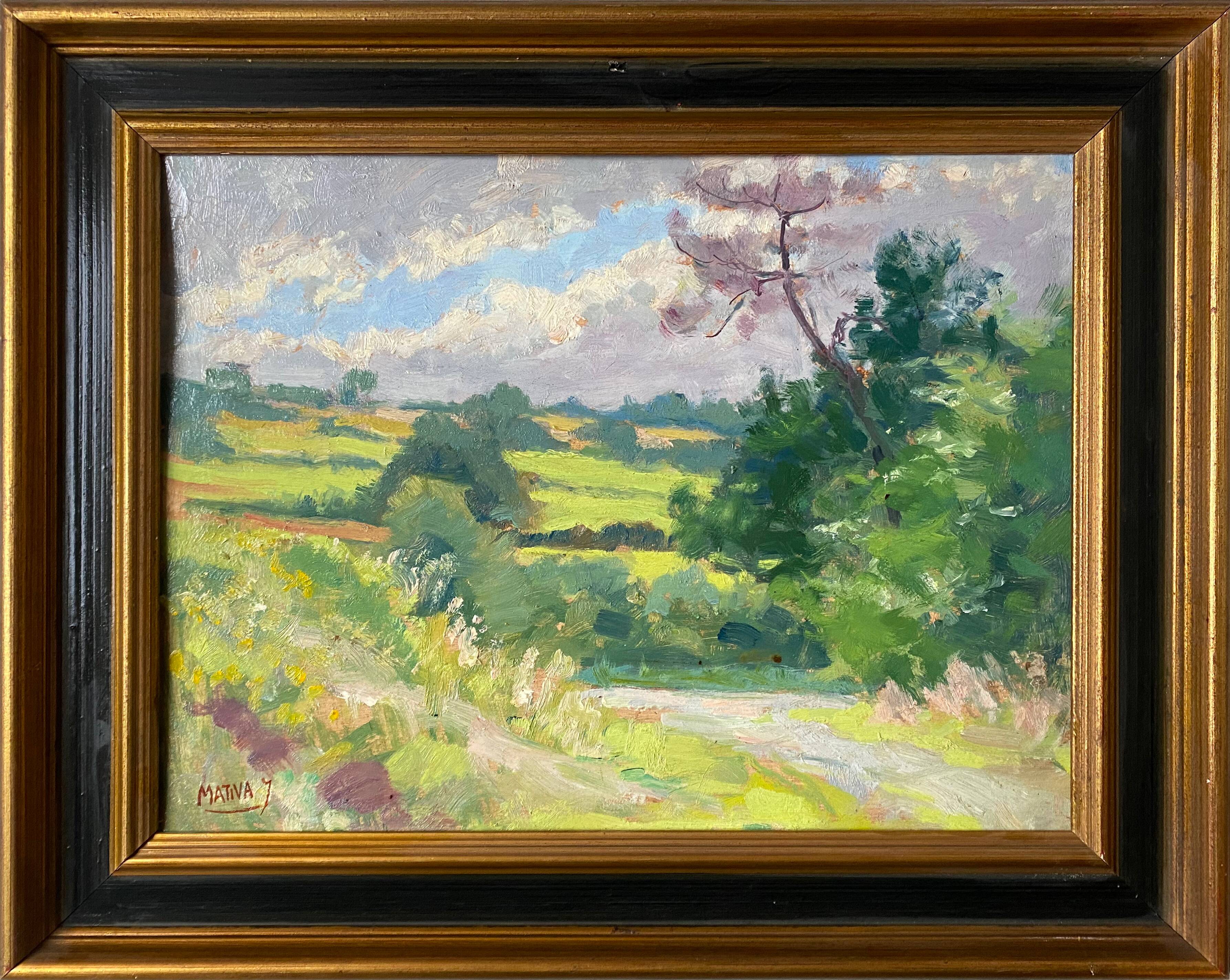 Painting "Quietude Ardennaise" Jules Mativa (XX°) HSC + frame Ardennes
